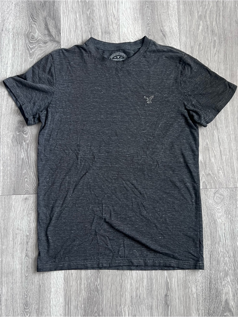 American Eagle Outfitters Dark Charcoal Short Sleeve Crew Tee